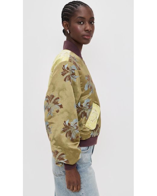 ALÉMAIS Red Adriana Jacquard Bomber Jacket
