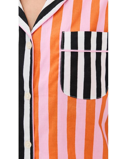 Printfresh Red Short Sleeve Cropped Pajama Set
