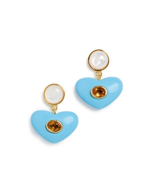 Lizzie Fortunato Blue Enamored Earrings In