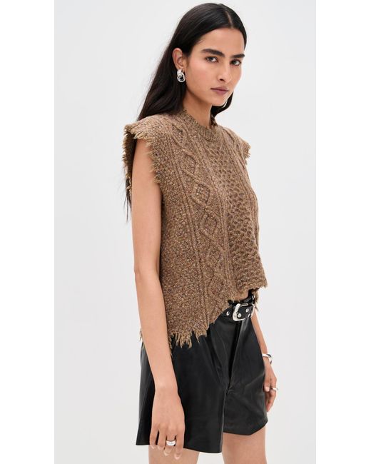 R13 Black Boyfriend Cable Sweater Vest