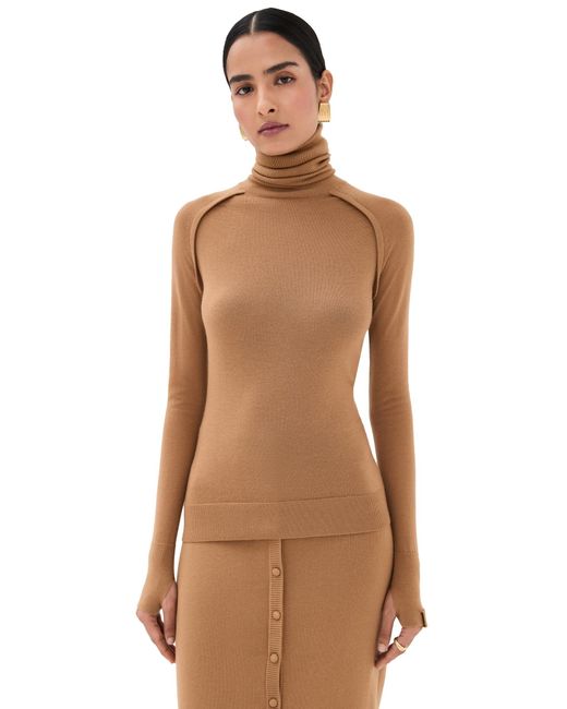 Victoria Beckham Natural High Neck Top
