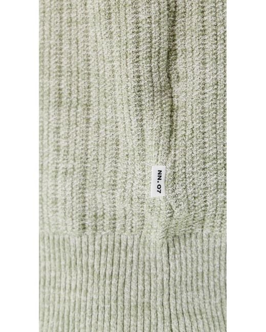 NN07 Green Nolan Button Down Polo Sweater for men