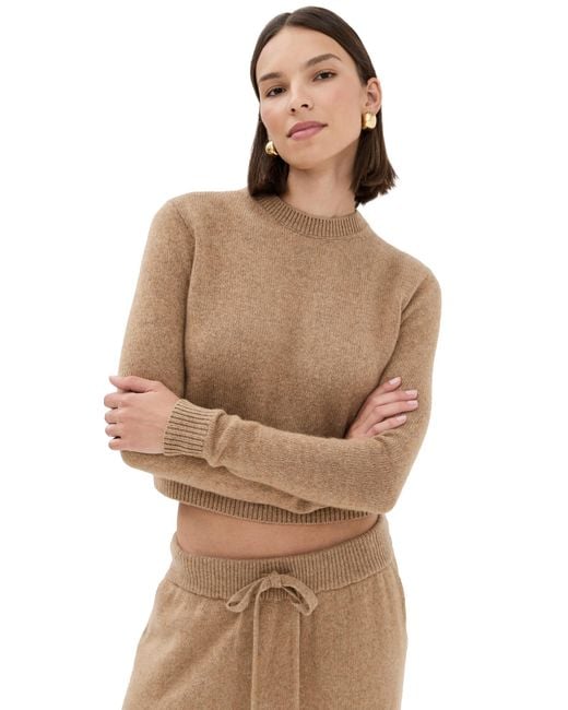 The Elder Statesman Brown Simple Cashmere Crew Sweater