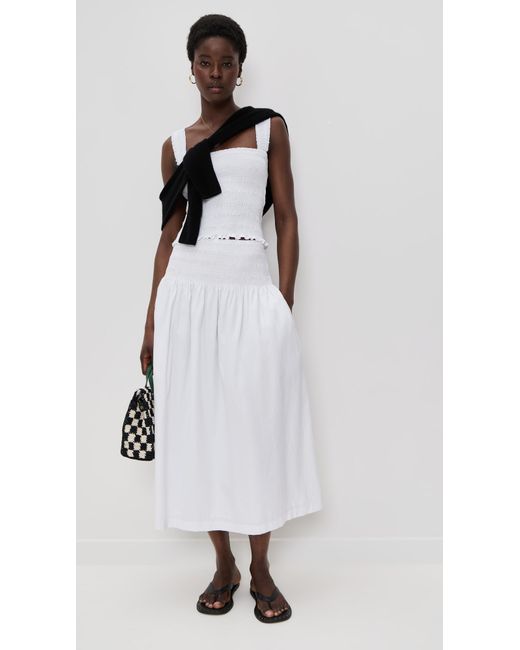 Madewell Black Poplin Smocked Tank