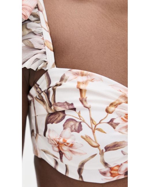 PATBO White Botanic Retro Flutter Bikini Top