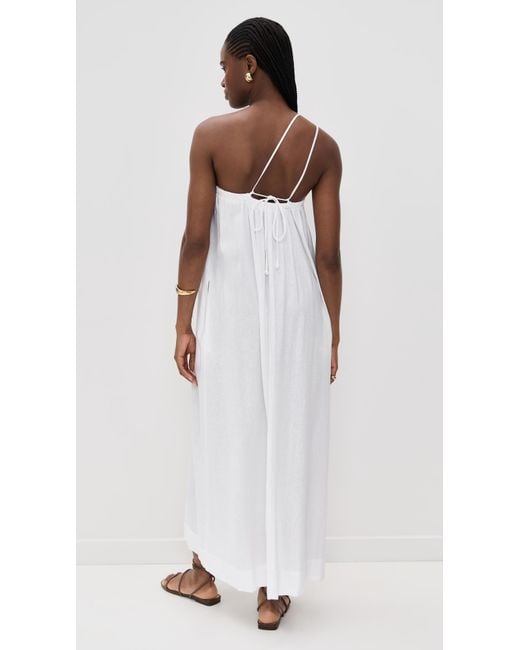 Stateside Women's White Linen Asymmetric Tie Maxi Dress - hulwithkids.com
