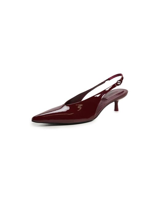 Jonathan Simkhai Brown Sylvie Patent Leather Slingback Kitten Heels