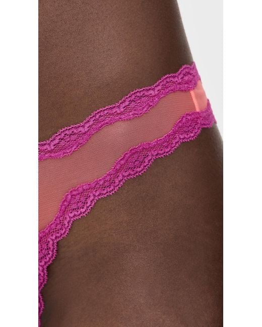 Fleur du Mal Red Sheer Tulle Thong