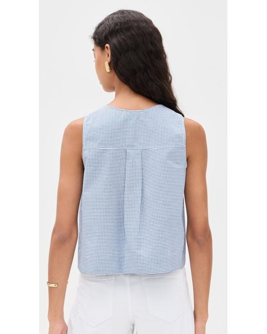 ALIGNE Blue Tally Gingham Tie Top