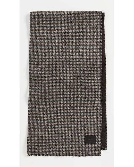 Vince Gray Double Face Houndstooth Scarf for men