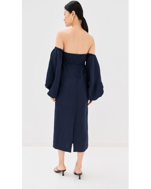 Rosie Assoulin Blue Balloon Sleeve Dress