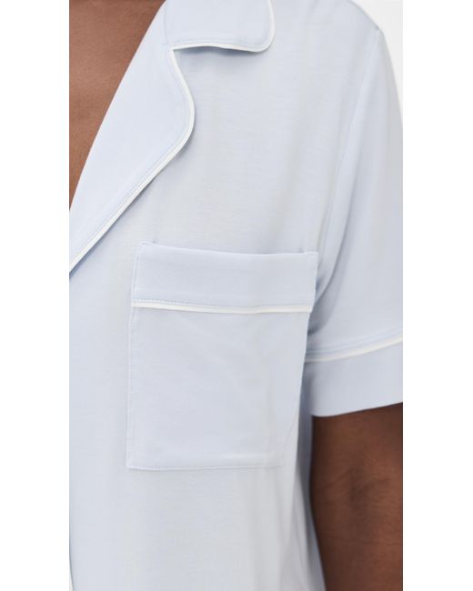 Eberjey Black Gisele The Short Sleeve Long Pajama Set