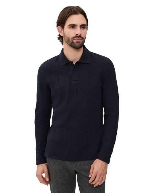 Vince Blue Variegated Texture Polo for men