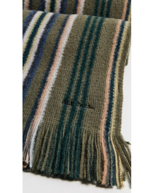 Paul Smith Green Striped Scarf for men