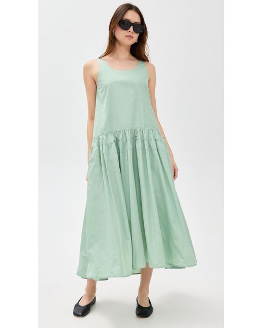 MEIMEIJ Green Sleeveless Taffeta Dress