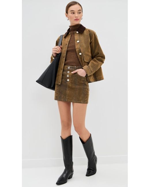 ALIGNE Brown Bark Denim Flock Barn Jacket