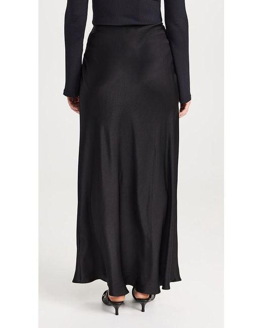 Anine Bing Bar Silk Maxi Skirt in Black | Lyst