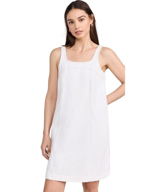 Madewell White Denim Sleeveless Mini Dress