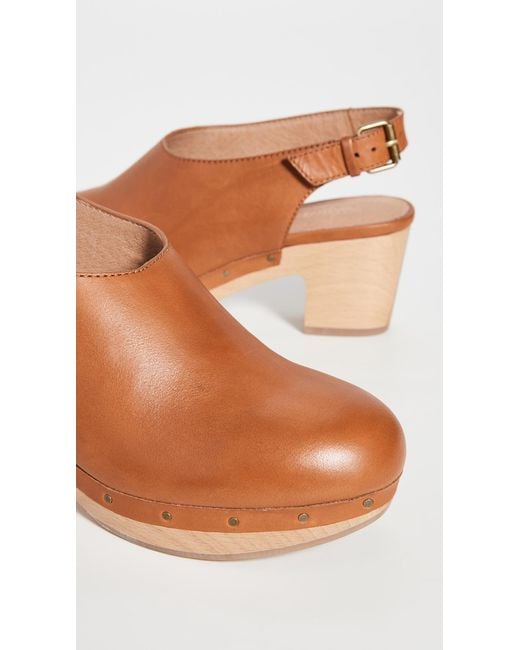 leather sling back clogs