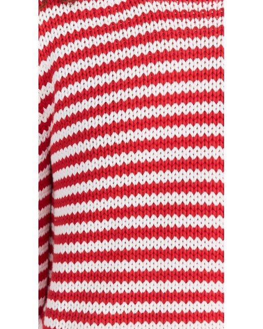 La Ligne Red Fine Stripe Mini Marina Sweater