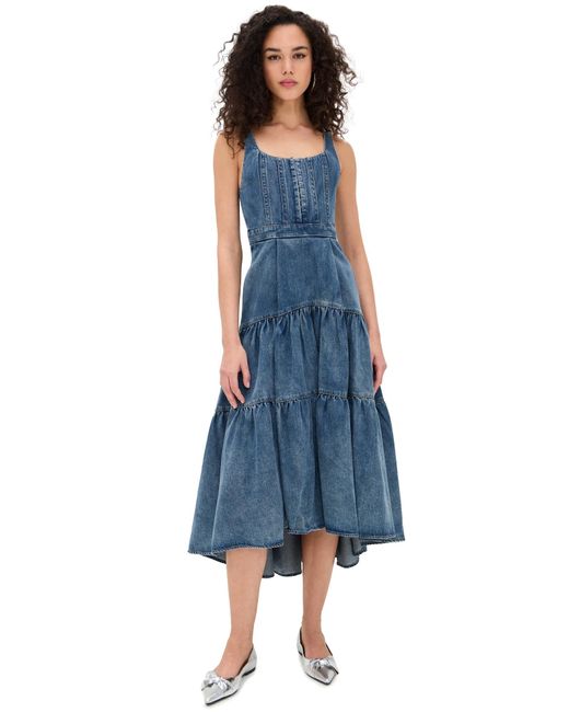 knee length dresses for ladies Diana Structured Midi Dress in Gilded Rose – shoprodeodrive main image 1