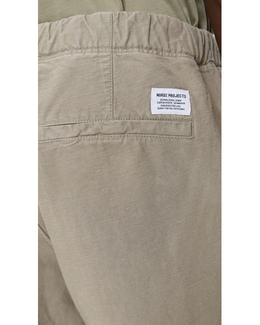 Norse Projects Natural Ezra Relaxed Cotton Linen Trousers for men