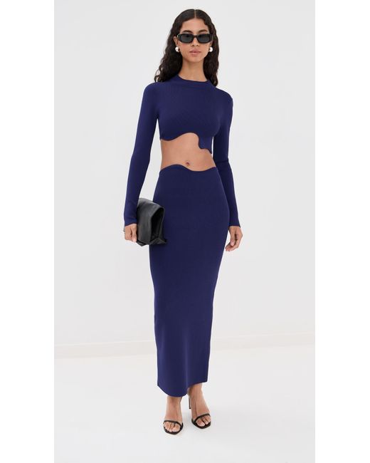 Christopher Esber Blue Maparadita Midi Skirt