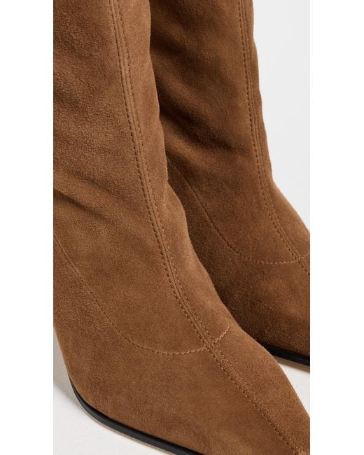 Stuart Weitzman Brown Stassi Stretch Booties
