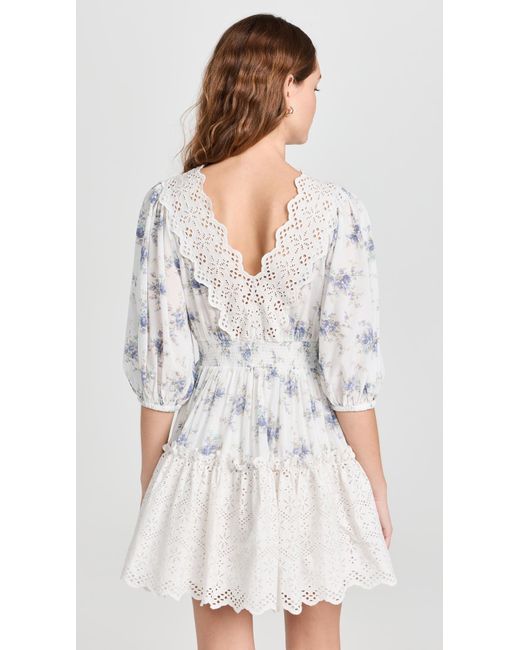 byTiMo White Cotton Slub Embroidery Dress