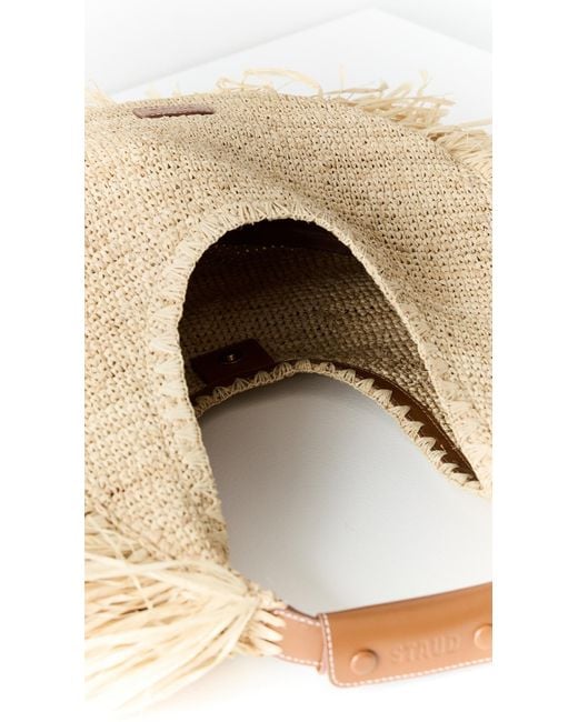 Staud Natural Large Raffia Moon Tote Bag