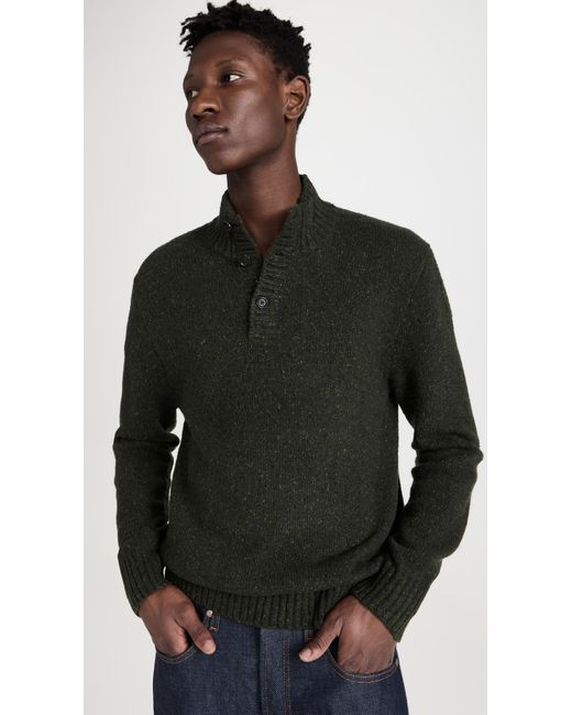 Polo Ralph Lauren Poo Raph Auren Donega Button Neck Weater Green Uti X ...