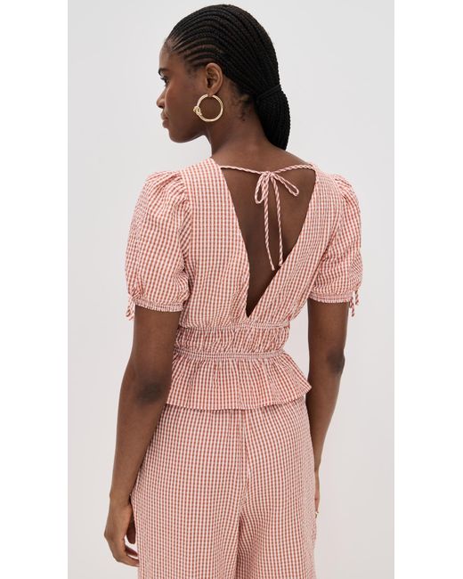 Wayf Pink Nina Tie Front Top