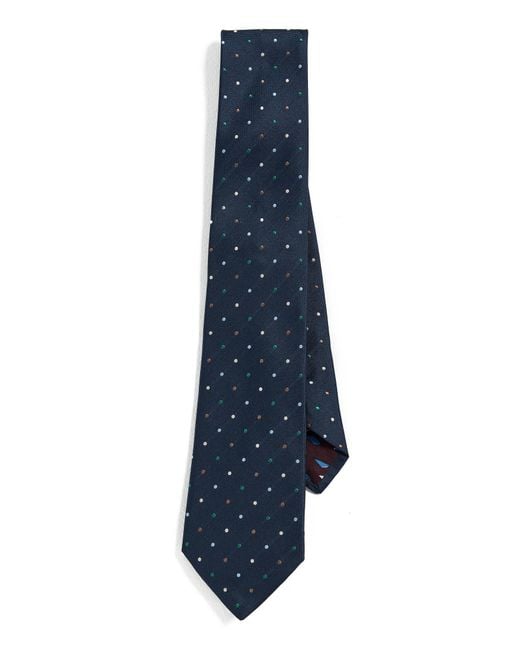 Paul Smith Blue Polka Silk Tie for men