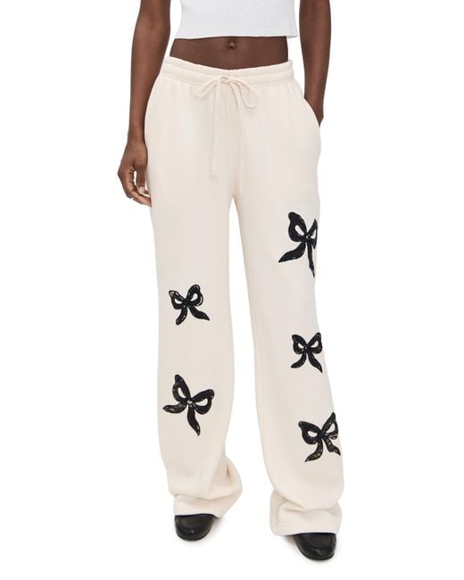 LoveShackFancy Natural Elma Sweatpants