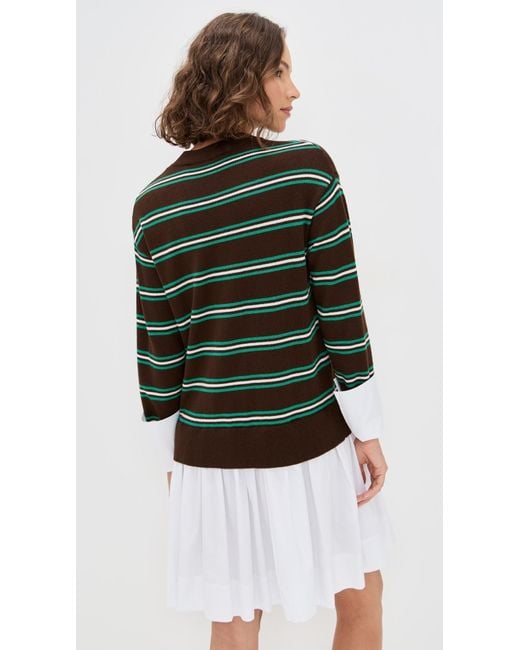 simon miller green stripe dress SIMONMILLER Mona Crepe Dress in Green main image 0