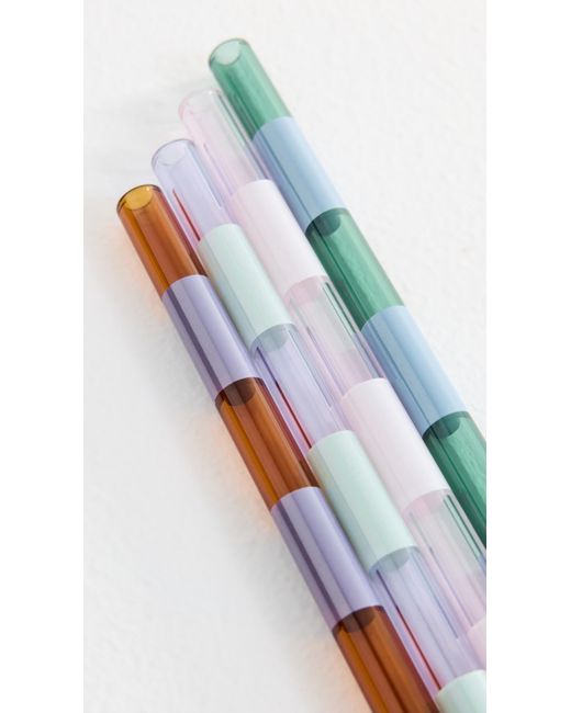 Fazeek White Striped Straws