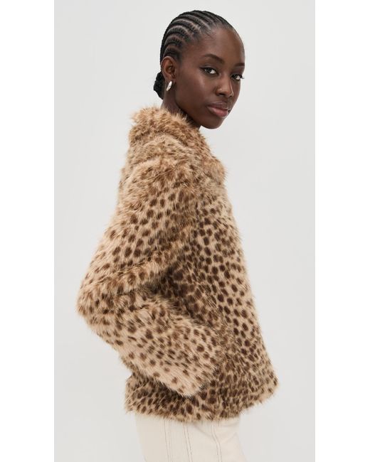 Bailey Rose Brown Leopard Fur Coat