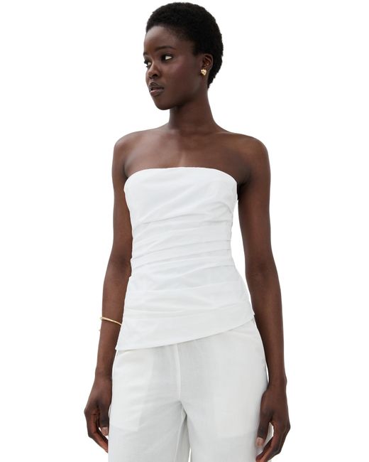 Jonathan Simkhai White Emerson Ruched Bustier
