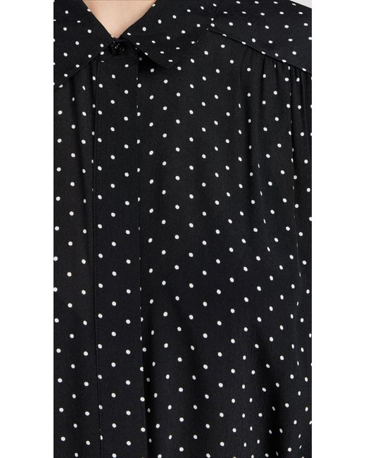Rag & Bone Black Bair Printed Maxi Dress Poka Dot