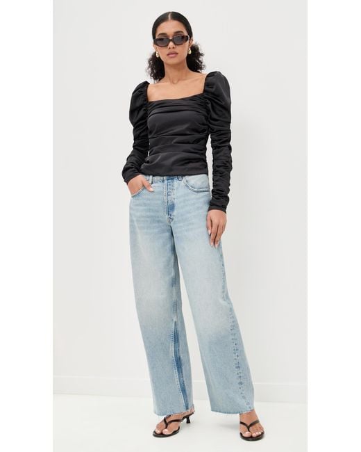 Caroline Constas Black Maxi Long Sleeve Top