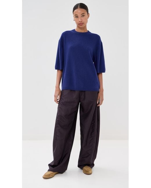 Tibi Blue Washable Cashmere Oversized Easy Tee