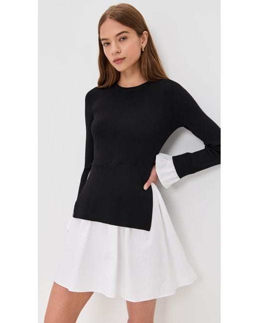 English Factory Black Knit Combo Dress
