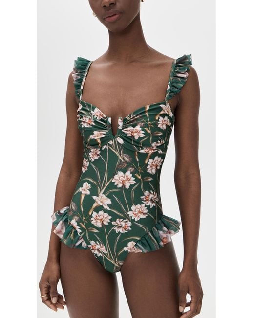 PATBO Black Botanic Retro Flutter One Piece