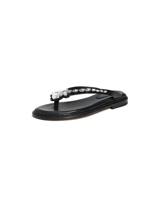 Simone Rocha Black Embellished Thong Sandals