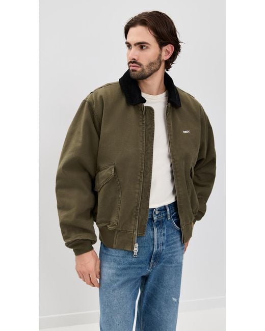 ジャケット・アウター OBLADA REMAKE WASHED MILITARY JACKET Obey Fade Wash Insulated Jacket in Green for Men | Lyst