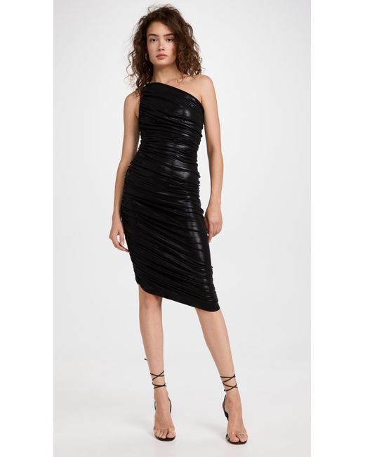 Norma Kamali Synthetic Diana Dress To Knee in Black | Lyst