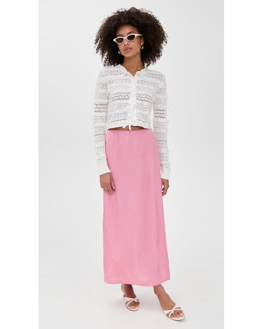 LoveShackFancy White Roselline Cardigan