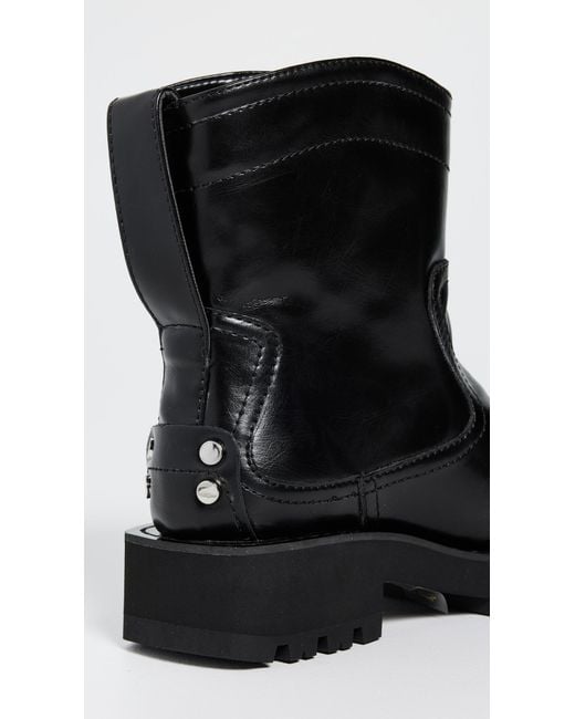 Ganni Black Studs Crinkle Oleatex Low Boots