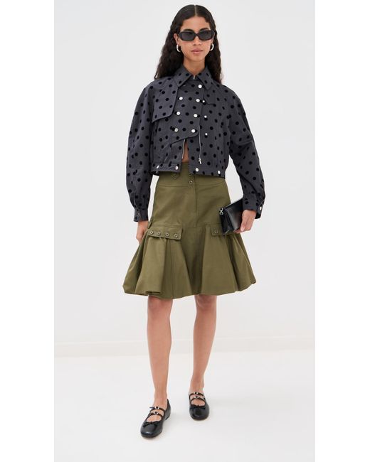 ROKH Black Puff Skirt Buttoned Double Jacket