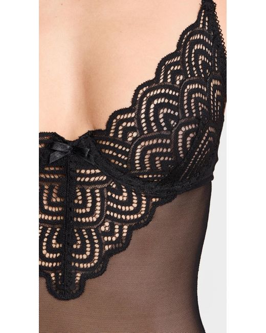 Hanky Panky Black Trappy Ace Underwire Thong Teddy Back